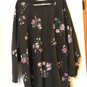 Dark gray floral sweatshirt